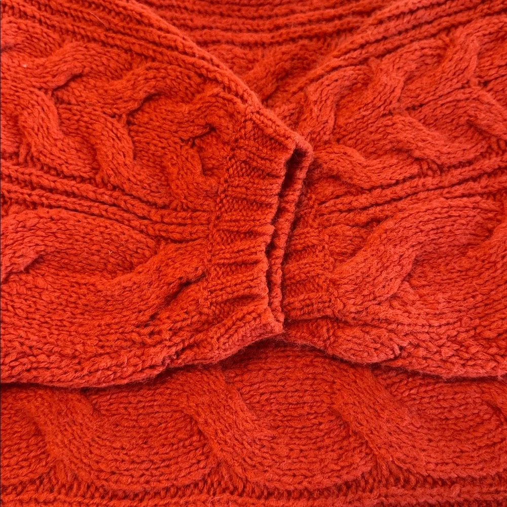 Free People Sienna Cable Knit Sweater Size XSMALL  Burnt Orange